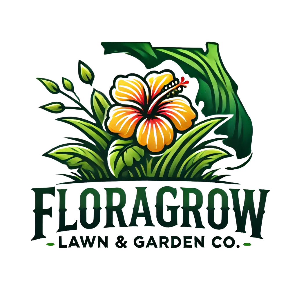FloraGrow Lawn & Garden Co. Logo